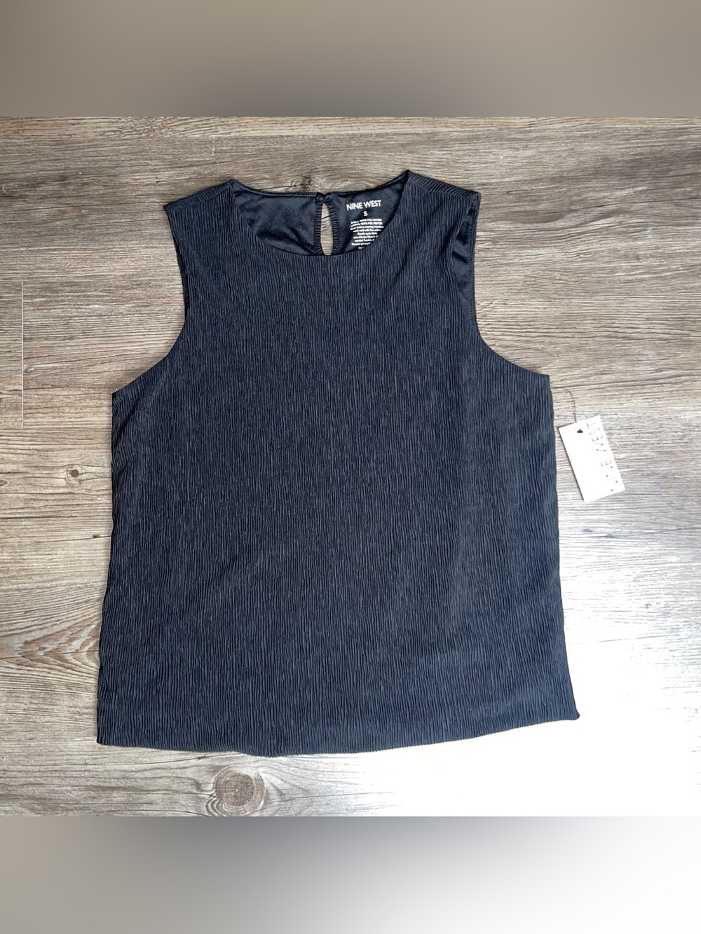 NWT Nine West Shirt S Business Casual Minimal Textured Casual Chic Office Preppy